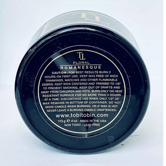 Romanesque 4 oz Tobi Tobin Luxury Candle Soy Coconut Wax Blend - Picture 2 of 5